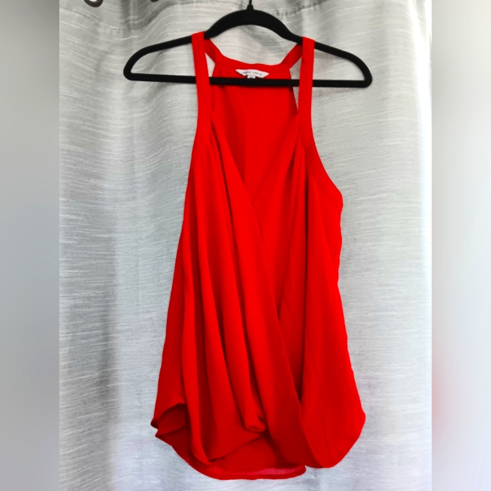 Naked Zebra Sheer Red Sleeveless Blouse Women's Size Medium